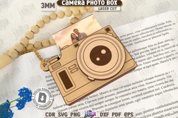 3D Camera Shaped Photo Box Laser Cut CNC
