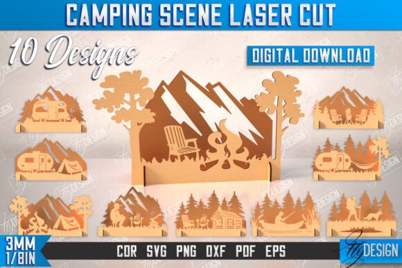 3D Camping Scene Bundle Adventure Vibe: Laser Cutting and Signs Review