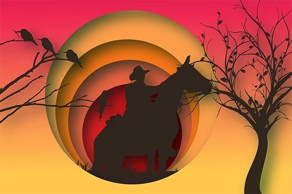 3D Cowboy Paper Cutout: A 3D SVG Review for Shadow Boxes