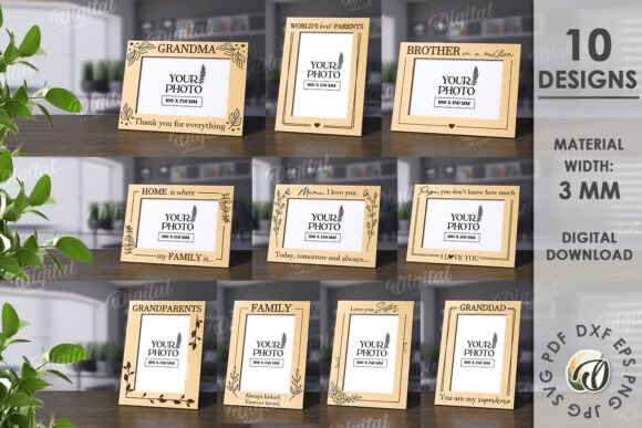3D Family Photo Frames Laser Cut Bundle