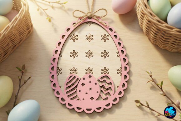 3D Layered Laser Cut Easter Egg Ornament