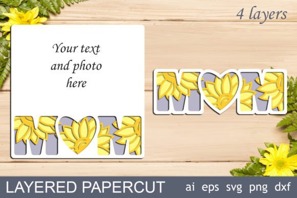 3d Layered Mom Svg, Mothers Day Papercut