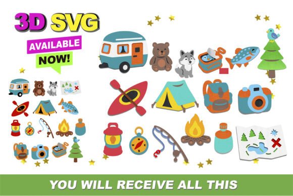 Camping Elements 3D SVG Graphics and Crafts Review
