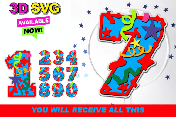 Confetti Numbers 3D SVG Review