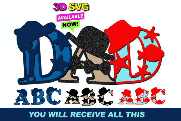 Fathers Day Alphabet 3D SVG Review for Shapes & Crafts