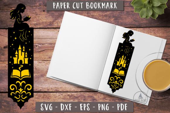 Girl with Book Bookmarks SVG 3d Bookmark Graphics and Crafts