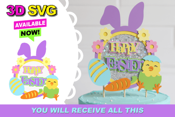 Happy Easter Shaker Cake Topper 3D SVG Review