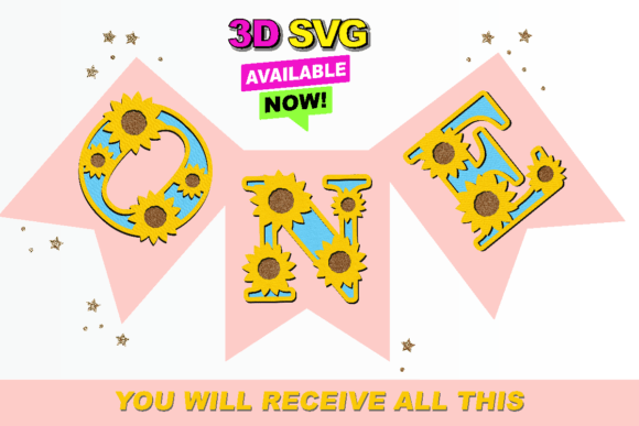 Sunflower Alphabet 3D SVG for Laser Cutting and Wall Decor