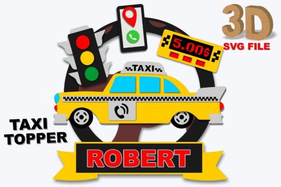 Taxi Driver Topper 3D SVG and Shapes Review