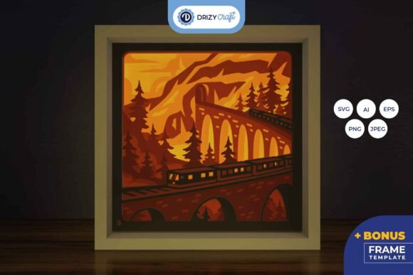 Trains on the Mountains 3D Layered: A Designer’s Take on Shadow Boxes and 3D SVG